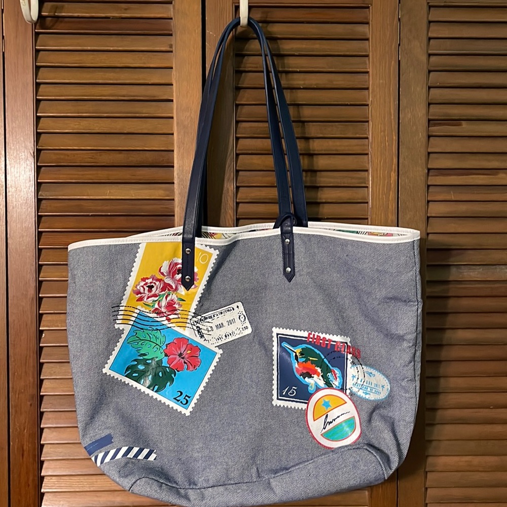 Vera Bradley Cuban Stamps beach tote